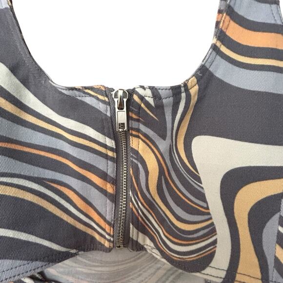 Forever 21 Women’s Allover Abstract Crop Top & Matching Pants Orange Swirls M - Picture 7 of 16